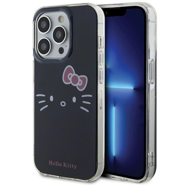 Capa Hello Kitty IML com rosto da Kitty para iPhone 14 Pro - preta