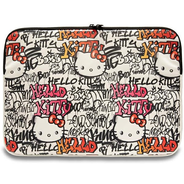 Capa Hello Kitty PU com Logo Metálico para Laptop de 14" - bege