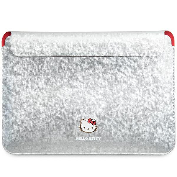 Capa Hello Kitty PU com Logo Metálico para Laptop de 14" - Prateada