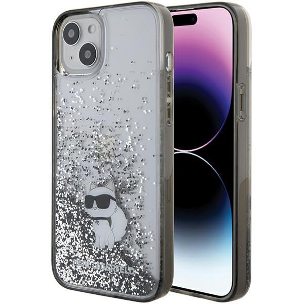 Capa Karl Lagerfeld Liquid Glitter Choupette para iPhone 15 Plus - transparente
