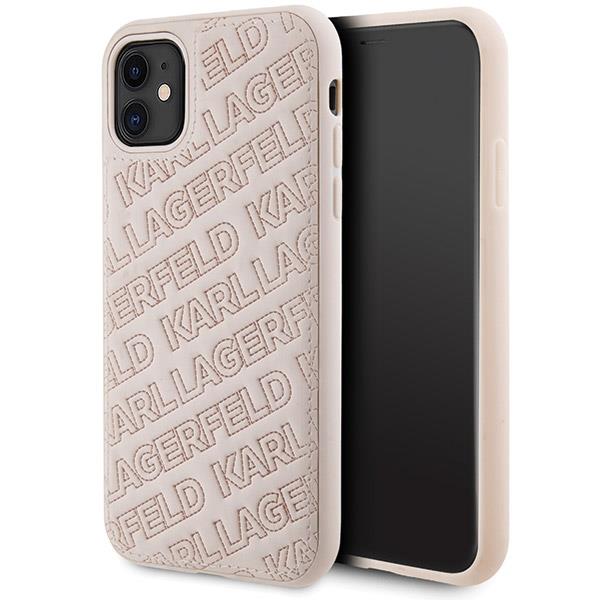 Capa Karl Lagerfeld Quilted K Pattern para iPhone 11 / Xr - rosa