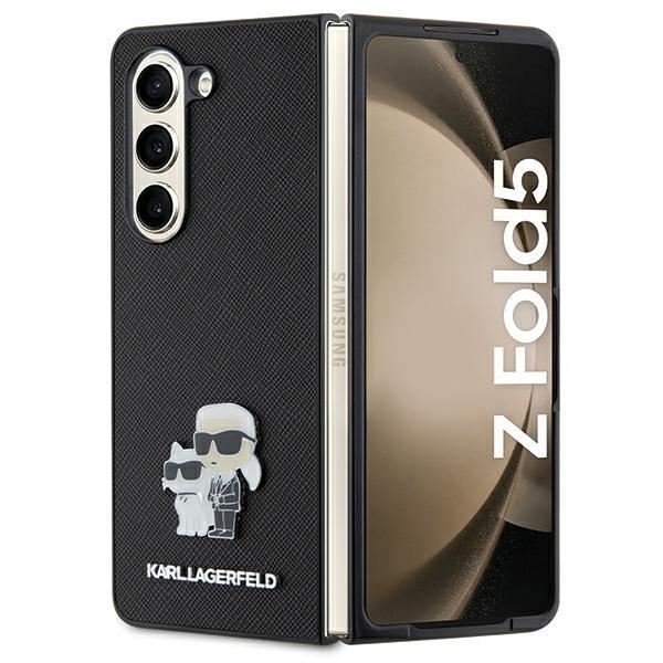 Capa Karl Lagerfeld Saffiano Karl&Choupette Pin para Samsung Galaxy Z Fold 5 - preta