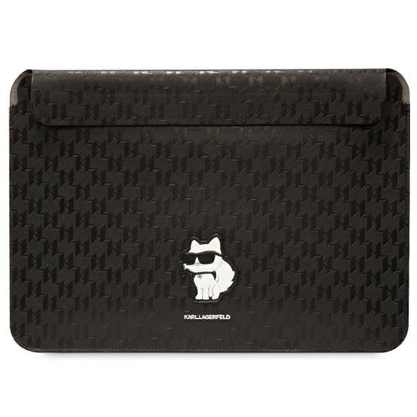 Capa Karl Lagerfeld Saffiano Monogram Choupette para laptop de 16" - preta