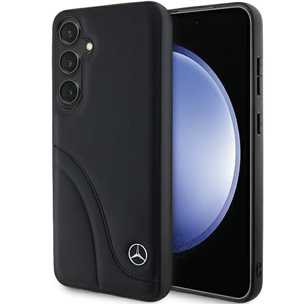 Etui Mercedes Leather Curved Stitches para Samsung Galaxy S24 - preto