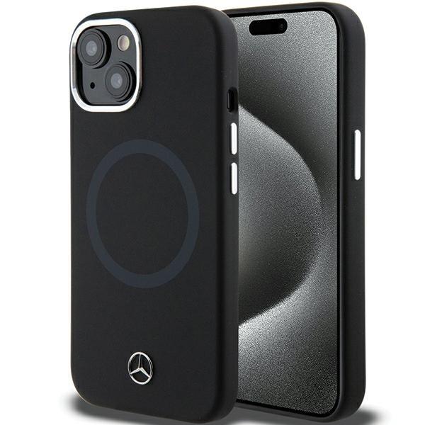 Capa Mercedes Silicone Bicolor MagSafe para iPhone 15 - preta