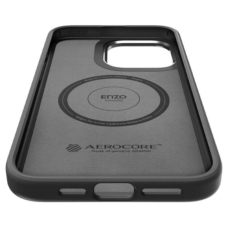 Capa Spigen Enzo Aramid Mag com MagSafe para iPhone 15 Pro Max - preto fosco