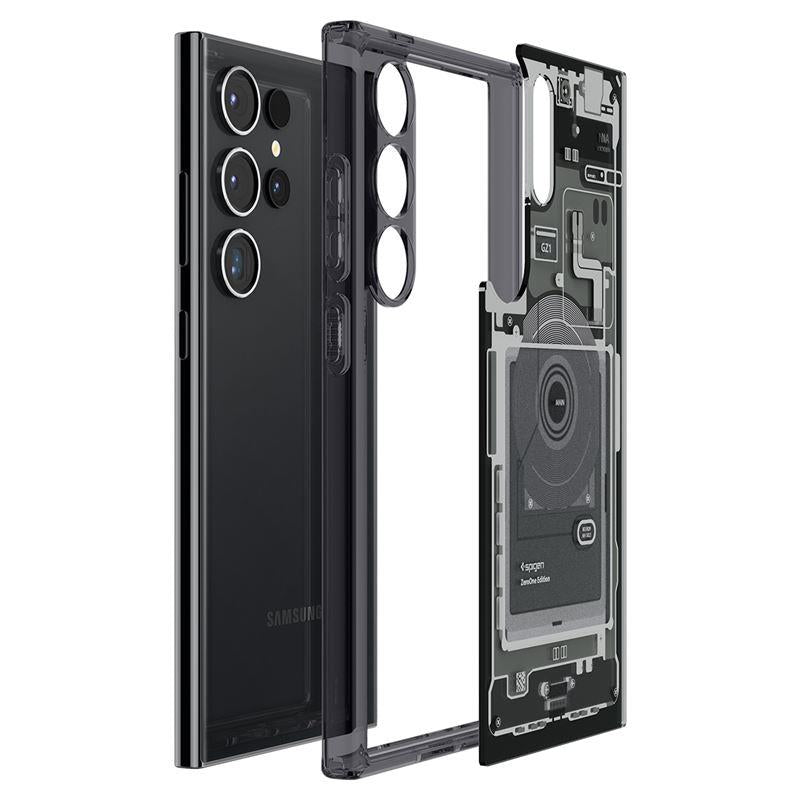 Capa Spigen Ultra Hybrid para Samsung Galaxy S24 Ultra - cinza escuro (padrão Zero One)