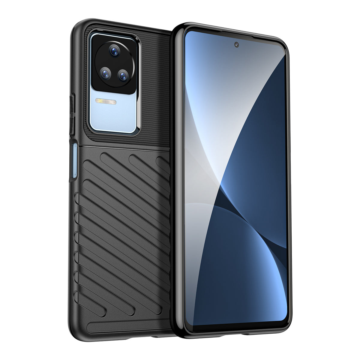 Capa Thunder Case para Xiaomi Poco F4 5G, de silicone e armadura, na cor preta.