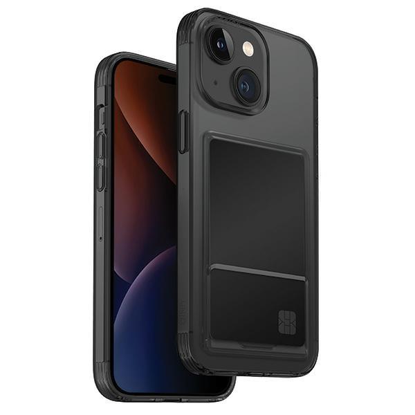 Etui UNIQ Air Fender com compartimento para cartões de identificação para iPhone 15 - cinza