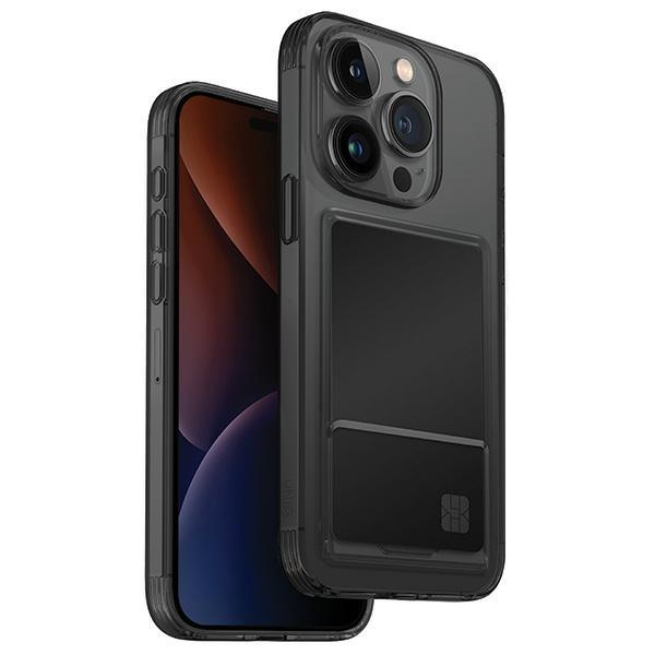Capa UNIQ Air Fender com Porta-Cartões de Identificação para iPhone 15 Pro - cinza