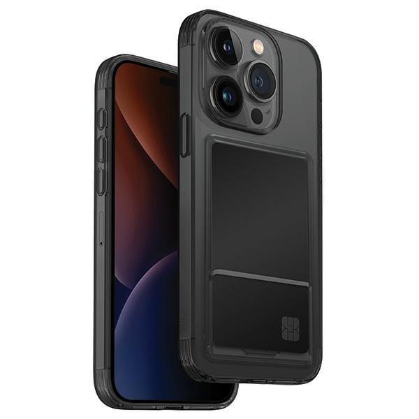 Etui UNIQ Air Fender com Porta-Cartões de Identificação para iPhone 15 Pro Max - cinza