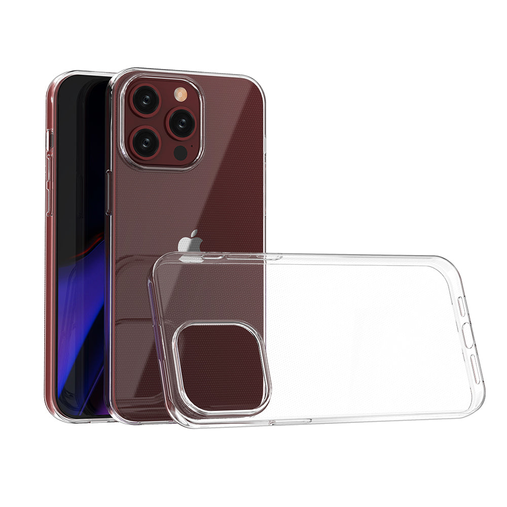 Capa para iPhone 15 Pro Max da série Ultra Clear na cor transparente.