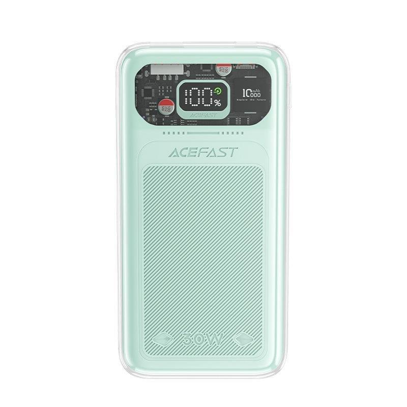 Bateria externa Acefast 10000mAh Série Sparkling carregamento rápido 30W verde (M1)