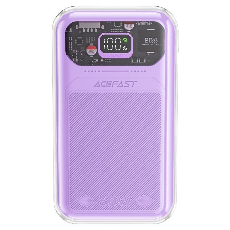 Bateria externa Acefast 20000mAh Série Sparkling carregamento rápido 30W roxo (M2)
