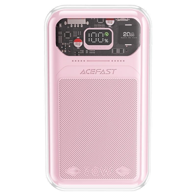 Acefast powerbank 20000mAh Sparkling Series carregamento rápido 30W rosa (M2)