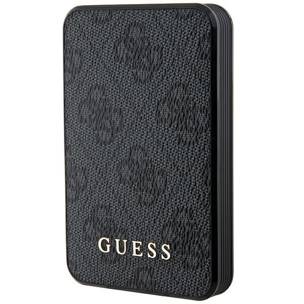 Powerbank Guess 4G Couro Metal Logo 15W 5000mAh - preto