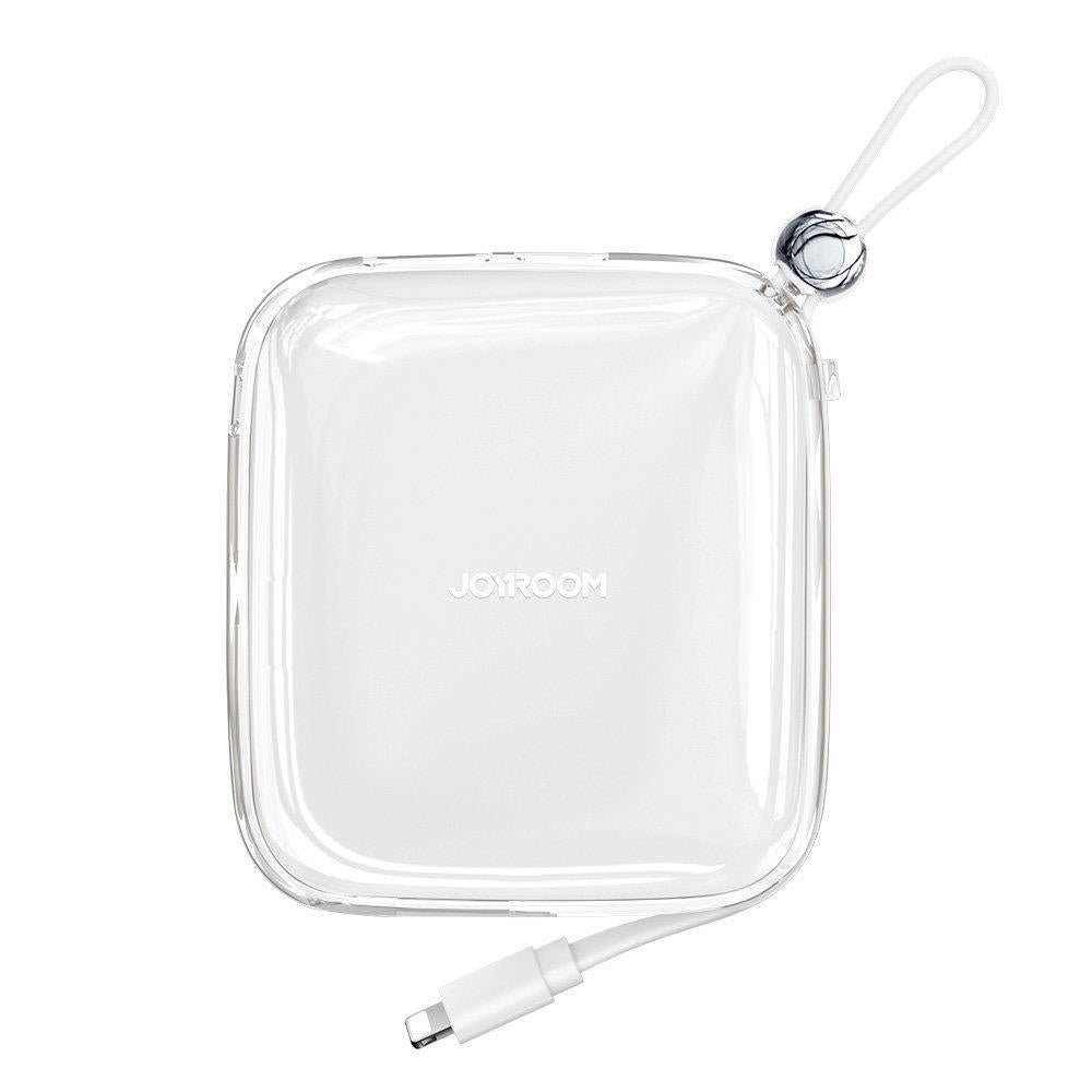 Powerbank Joyroom 10000mAh Série Jelly 22.5W com cabo Lightning embutido branco (JR-L003)