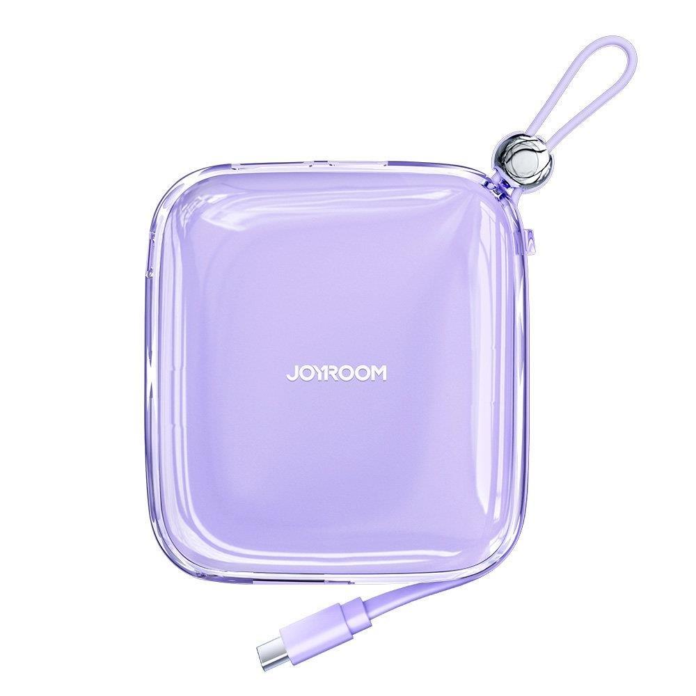 Powerbank Joyroom 10000mAh Série Jelly 22.5W com cabo USB C embutido roxo (JR-L002)