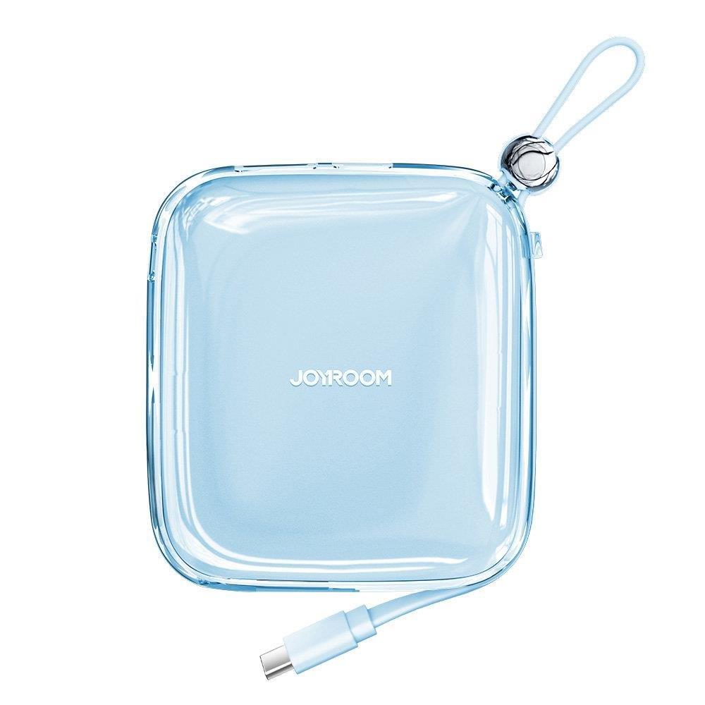 Joyroom powerbank 10000mAh série Jelly 22.5W com cabo USB C embutido azul (JR-L002)