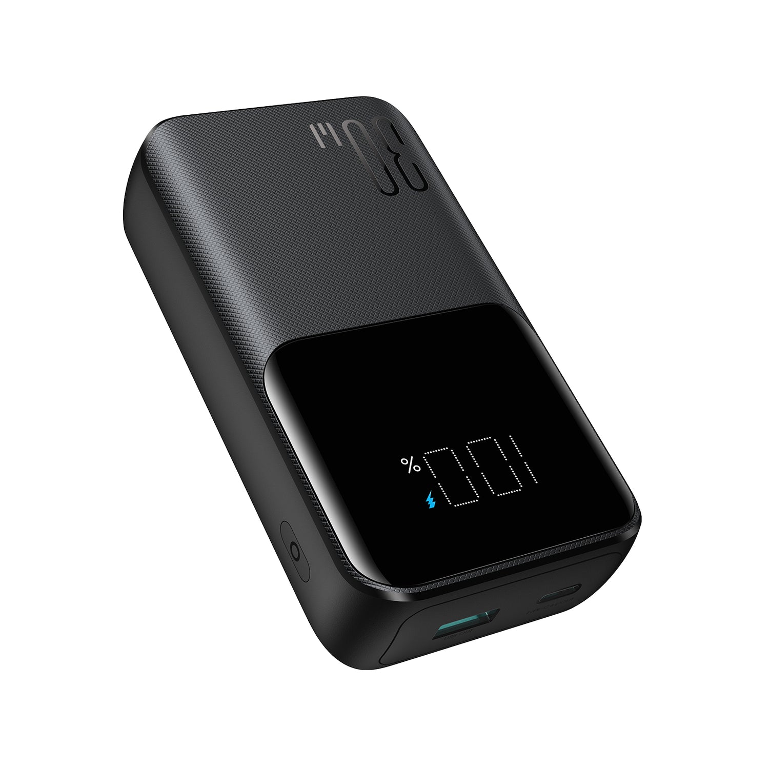 Mini powerbank Joyroom JR-PBC06 com cabos integrados USB-C / Lightning 30W 10000mAh - preto