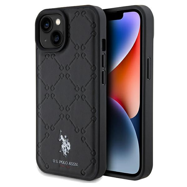 Capa U.S. Polo Assn. Yoke Pattern para iPhone 15 / 14 / 13 - preta