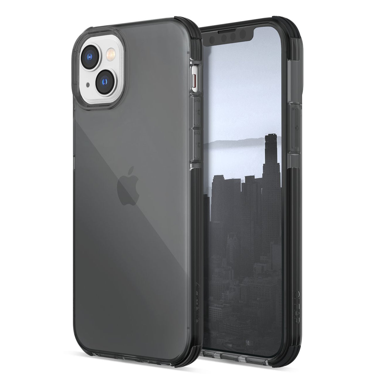Capa transparente Raptic X-Doria para iPhone 14 Plus, capa protetora robusta na cor cinza.