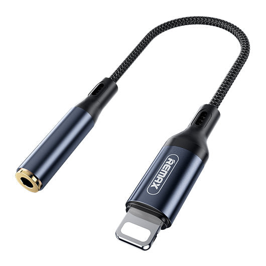 Adaptador Remax Sury Series de Lightning para mini jack 3,5mm 0,13m na cor grafite (RL-LA13i)
