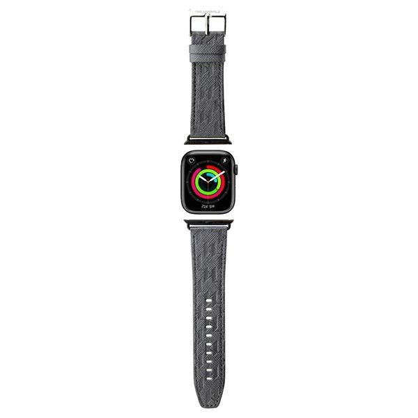 Pulseira Karl Lagerfeld Saffiano Monogram para Apple Watch 38/40/41mm - prateada