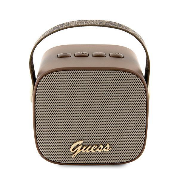 Mini alto-falante Guess 4G Leather Script Logo - castanho