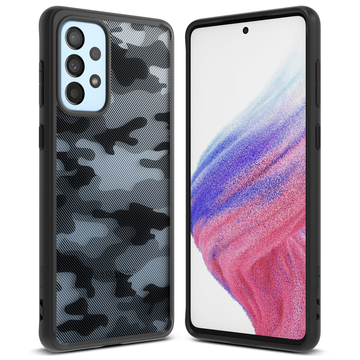 Capa Ringke Fusion Matte com moldura de gel para Samsung Galaxy A73 preta.
