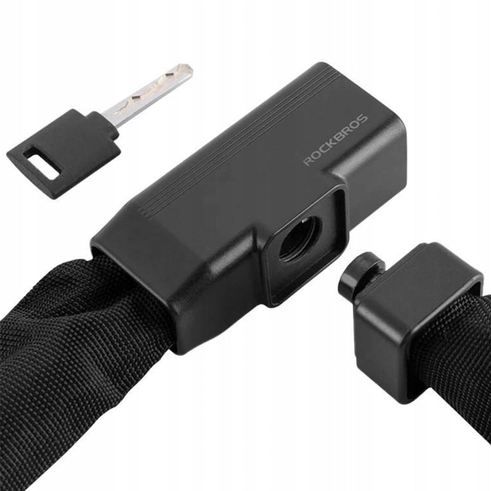 Fechadura para bicicleta Rockbros 32430708001 com chave 0,97 m - preta