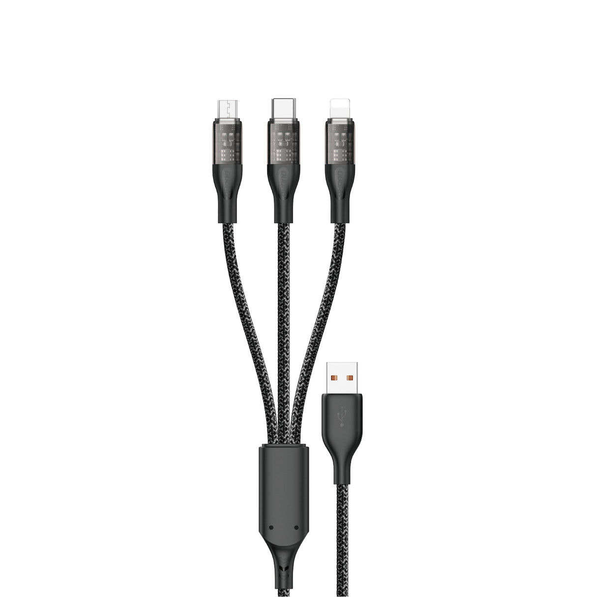 Cabo de carregamento rápido 120W 1m 3 em 1 USB - USB-C / microUSB / Lightning Dudao L22X - prateado