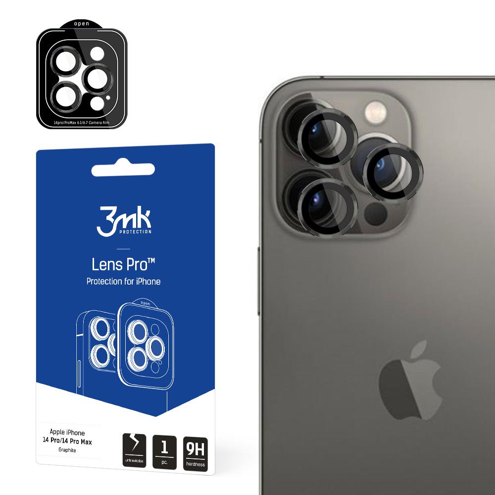 Proteção de lente 3mk Lens Protection Pro para iPhone 14 Pro / iPhone 14 Pro Max - cor grafite