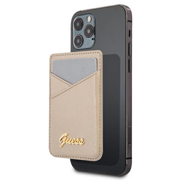Portfel MagSafe Guess Saffiano - dourado