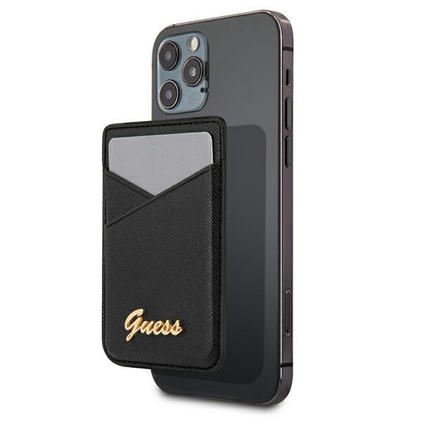 Portfel MagSafe Guess Saffiano - preto