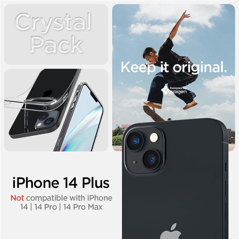 Kit de capa Spigen Crystal e vidro temperado para iPhone 14 Plus - transparente