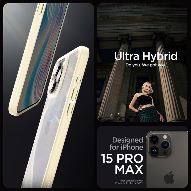 Capa Spigen Crystal Hybrid para iPhone 15 Pro Max - transparente-bege