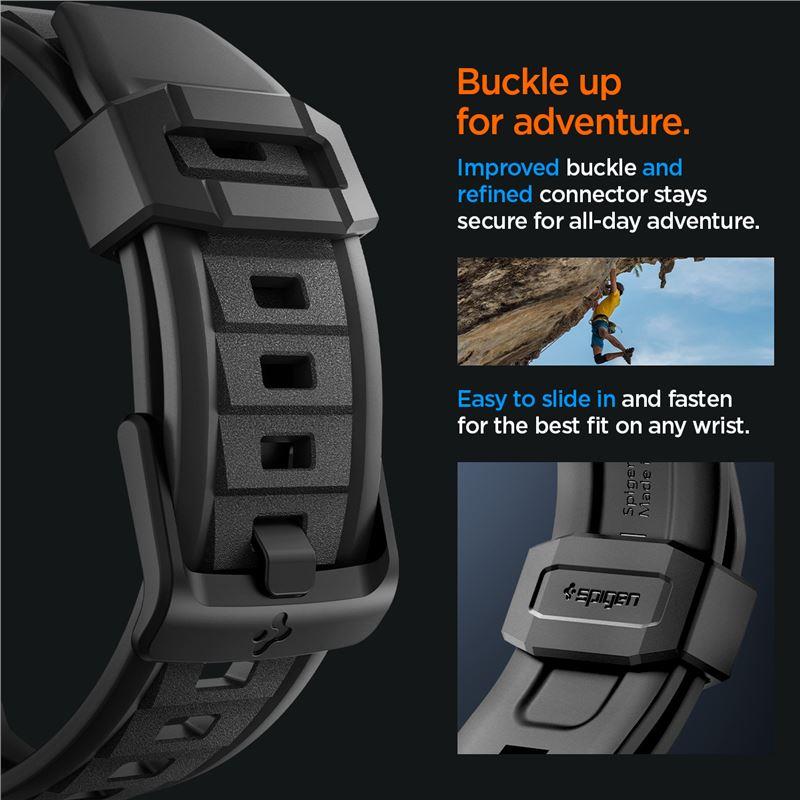 Pulseira Spigen Rugged Band para Apple Watch 4/5/6/7/8/9/SE/Ultra 1/2 (42/44/45/49mm) - preto fosco