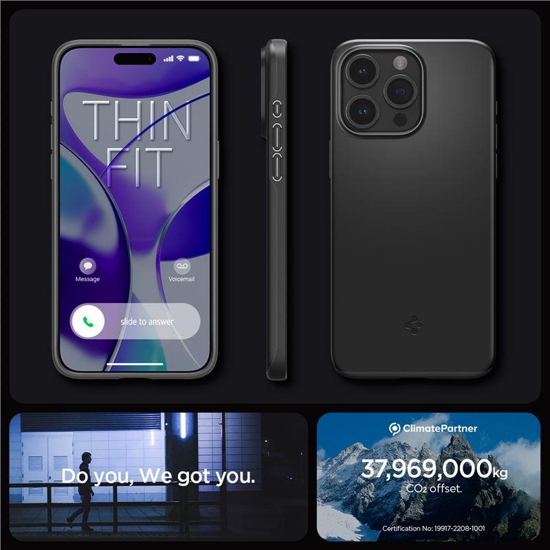 Capa Spigen Thin Fit para iPhone 15 Pro Max - preta