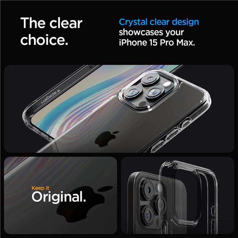 Capa Spigen Ultra Hybrid para iPhone 15 Pro Max - transparente-cinza