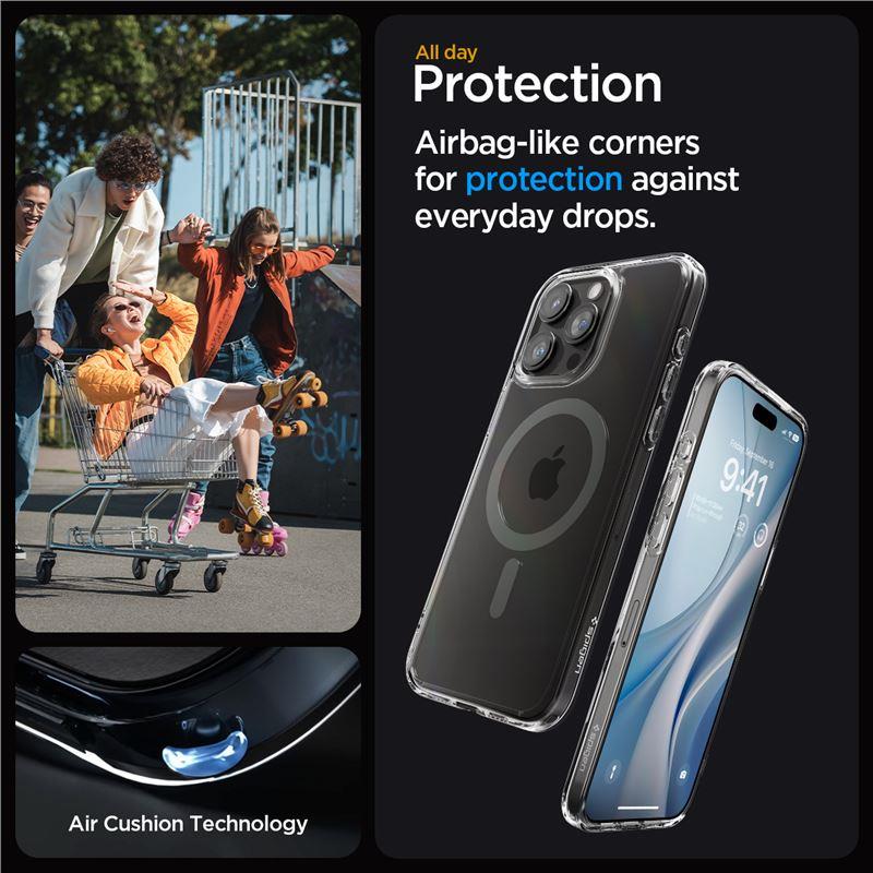 Capa Spigen Ultra Hybrid Mag com MagSafe para iPhone 15 Pro - transparente-cinza