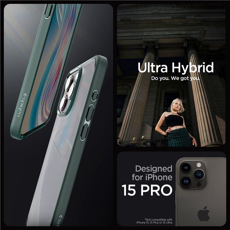 Capa Spigen Ultra Hybrid para iPhone 15 Pro - verde escuro