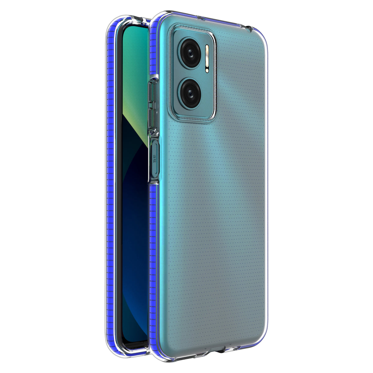 Capa Spring Case de gel com moldura colorida para Xiaomi Redmi 10 na cor azul-marinho.