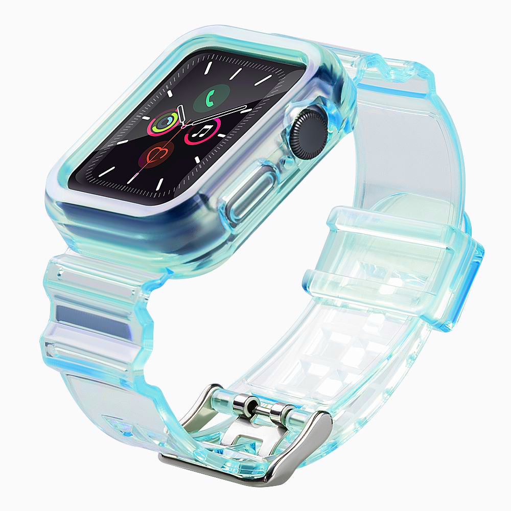 Conjunto de Tira de Luz, pulseira de silicone, faixa, bracelete, estojo para relógio Watch 3 38mm / Watch 2 38mm azul