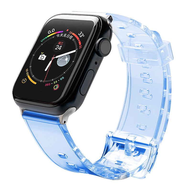 Pulseira de silicone Strap Light para relógio Watch 6 / 5 / 4 / 3 / 2 (44mm / 42mm) azul