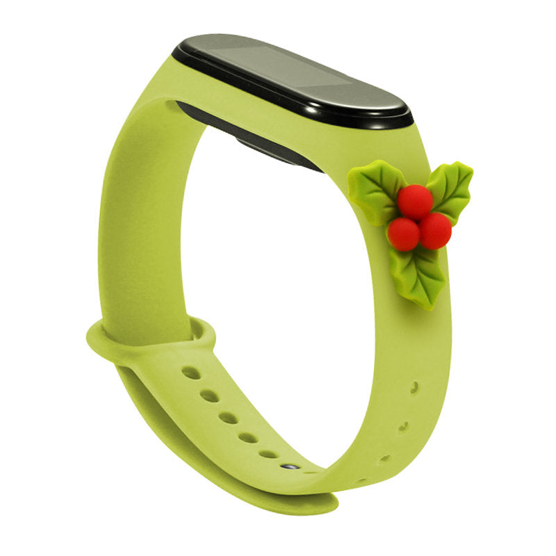 Pulseira de Natal Strap Xmas para Xiaomi Mi Band 4 / Mi Band 3, pulseira de silicone festiva verde (visco)