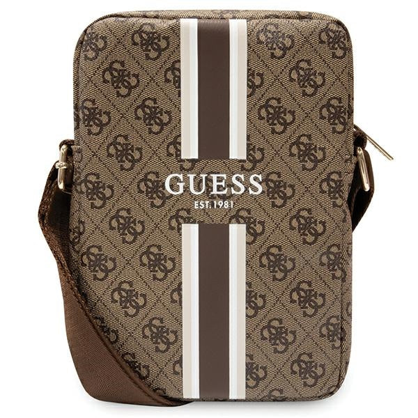 Bolsa Guess 4G Stripes para tablet de 8'' - castanho