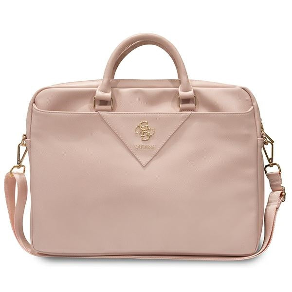Bolsa Guess Triangle 4G para laptop de 16" - rosa"