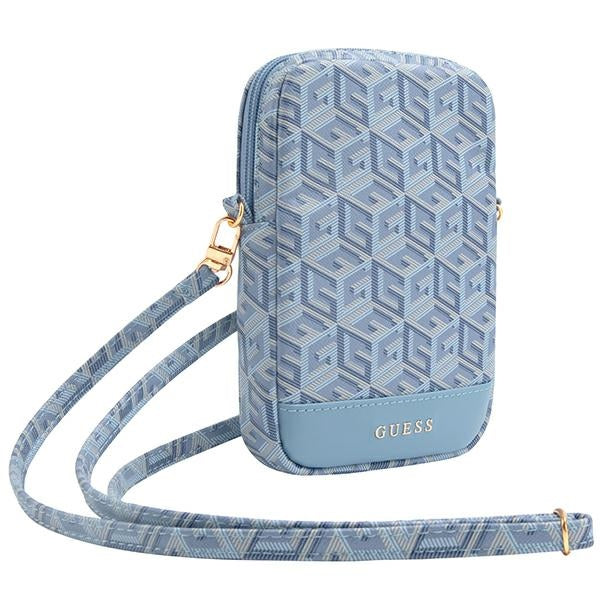 Bolsa Guess Zip GCube Bottom Stripe para telemóvel - azul