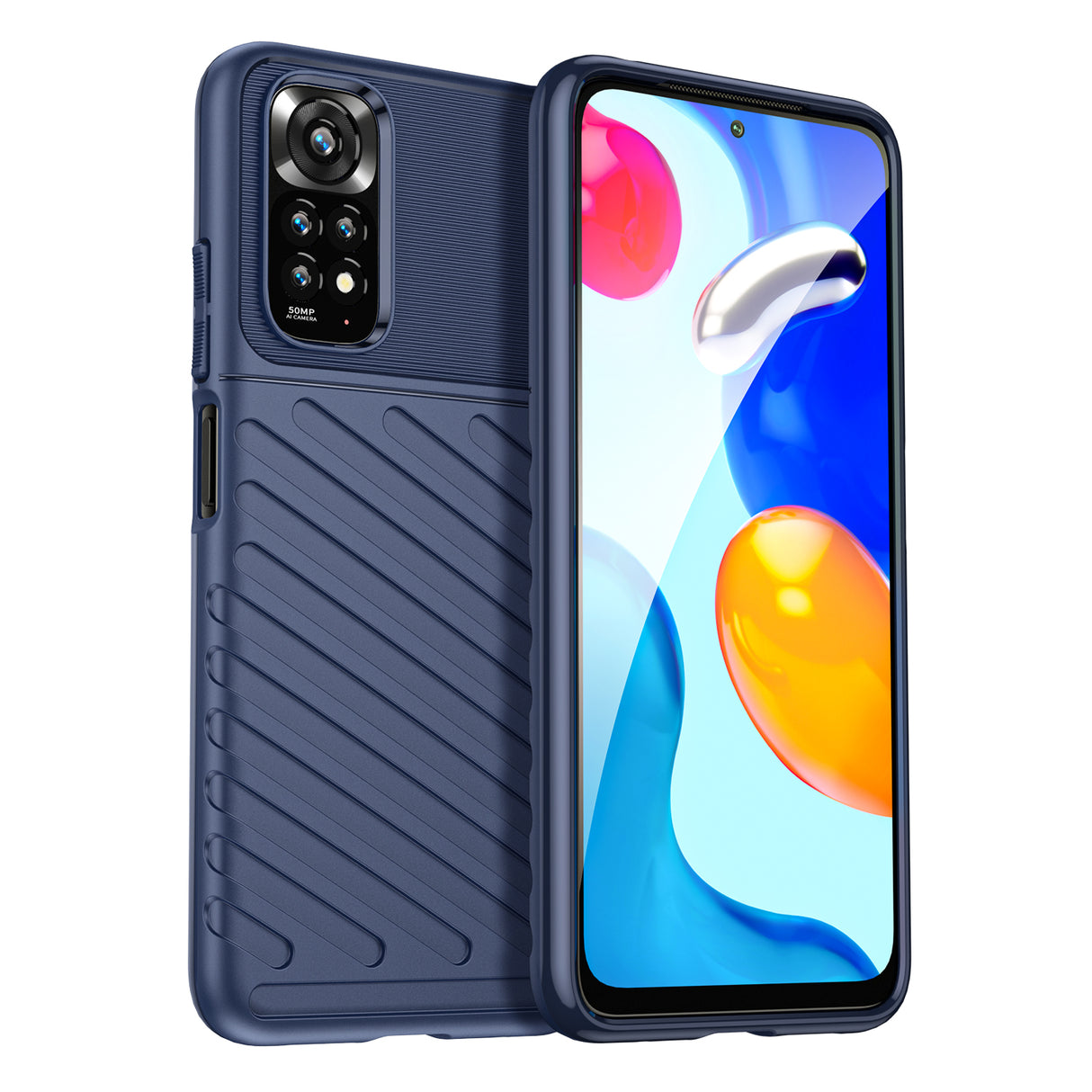 Capa protetora flexível e blindada Thunder Case para Xiaomi Redmi Note 11 Pro 5G / 11 Pro na cor azul.